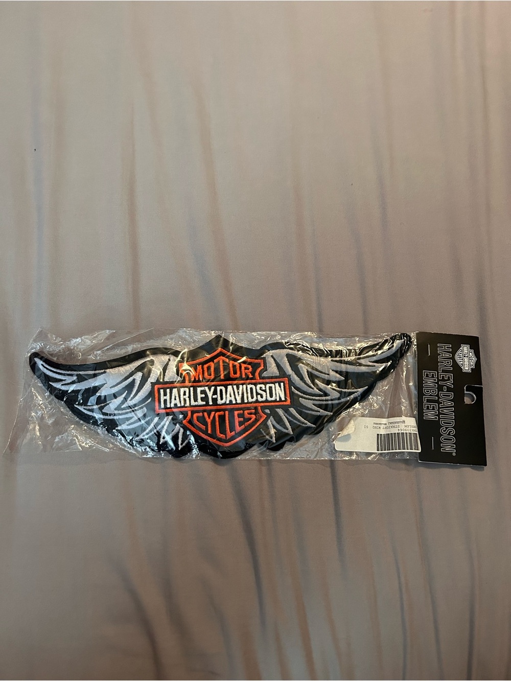 NWT Harley-Davidson Black & Silver Winged Emblem Patch